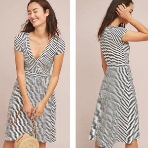 Maeve Black and White Striped Dress